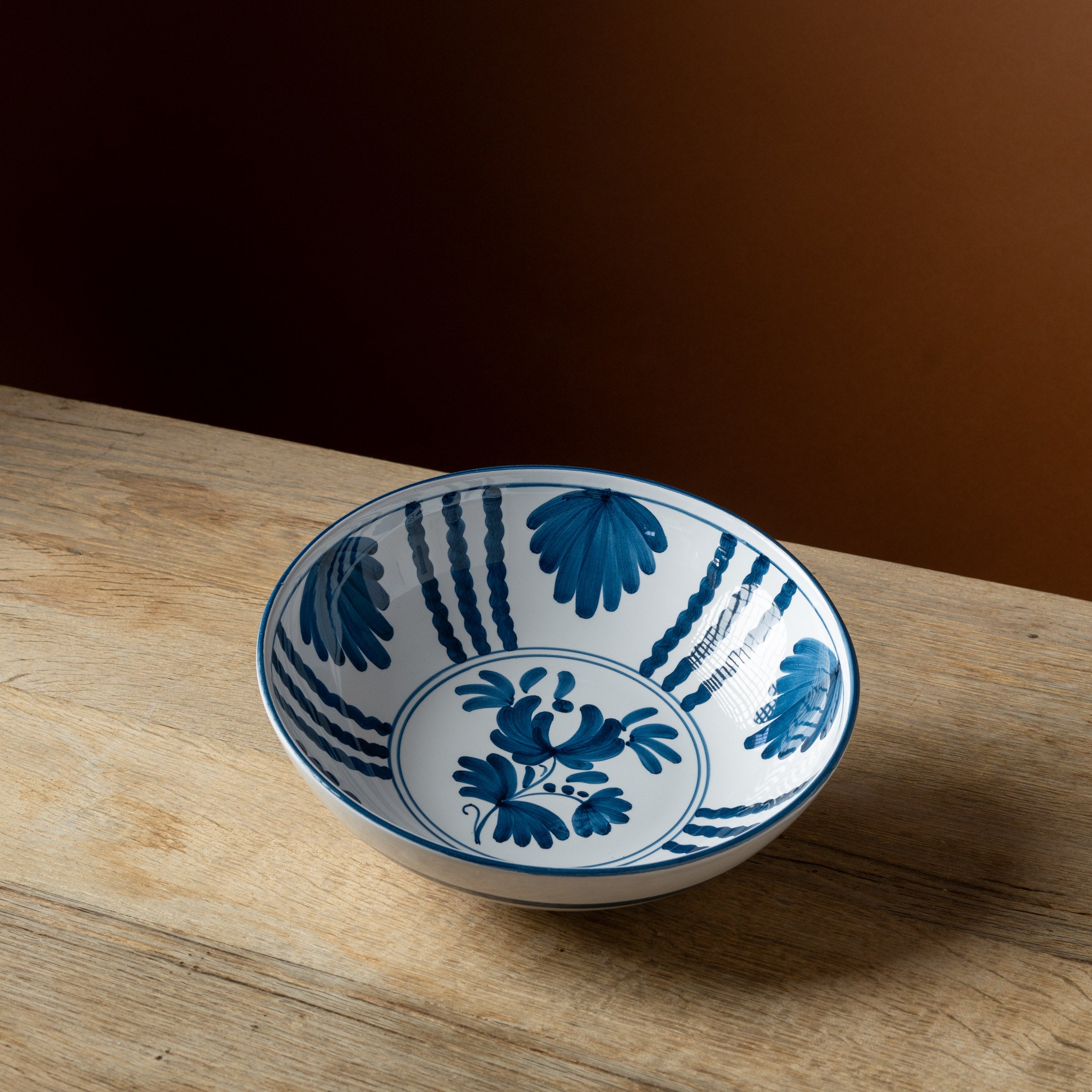 Midnight Blue Blossom Salad Bowl