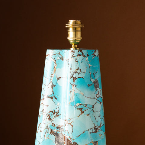 Scagliola Table Lamp Turquoise Blue