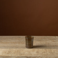 Brown Mix Octagonal Short Glass