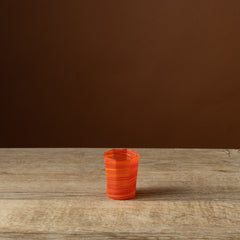 Orange Octagonal Short Glass