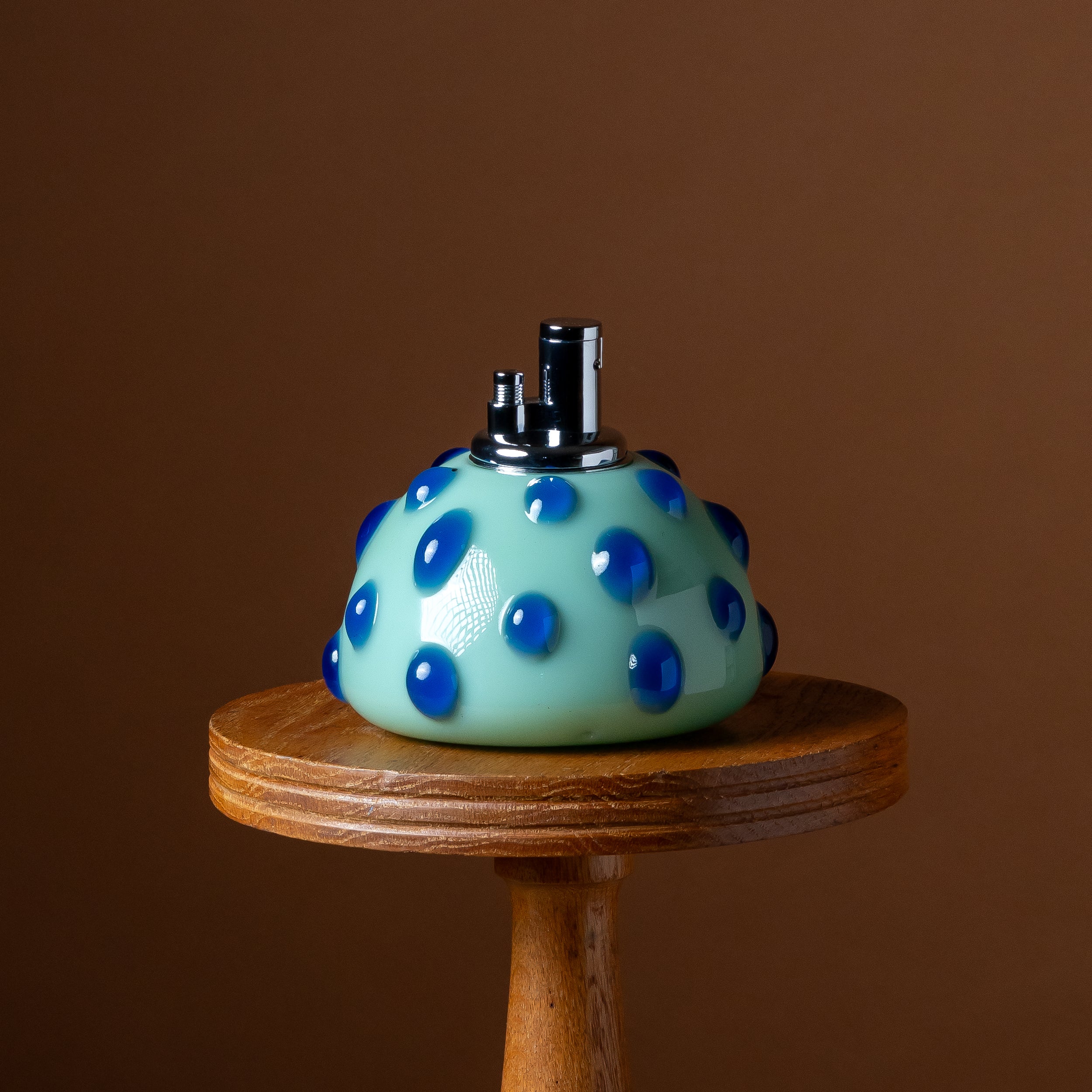 Jade & Blue Bumpy Glass Tabletop Lighter
