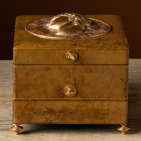 Caesar Leather & Gilt Brass Jewelry Box