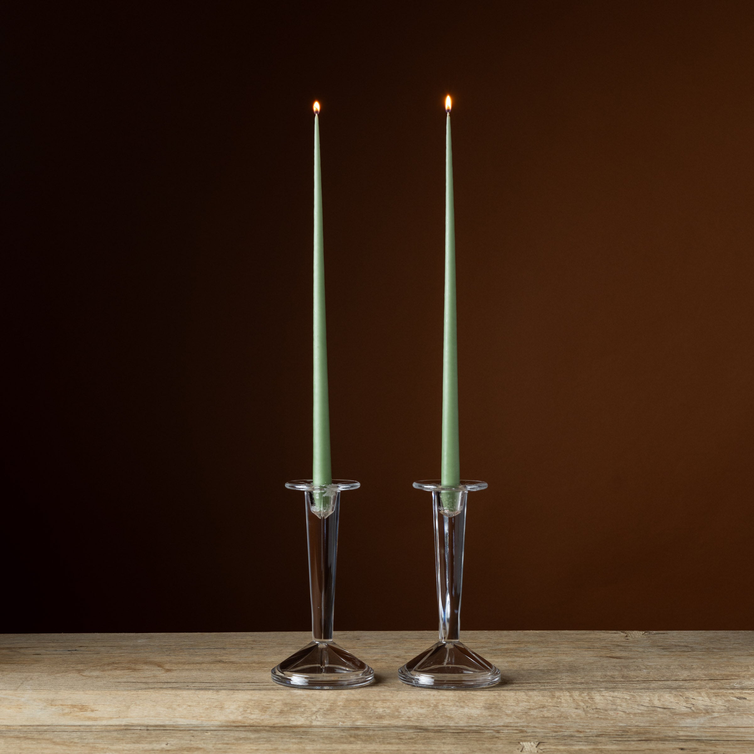 Vintage Glass Candlesticks Pair