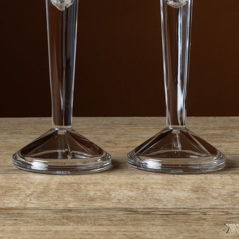 Vintage Glass Candlesticks Pair