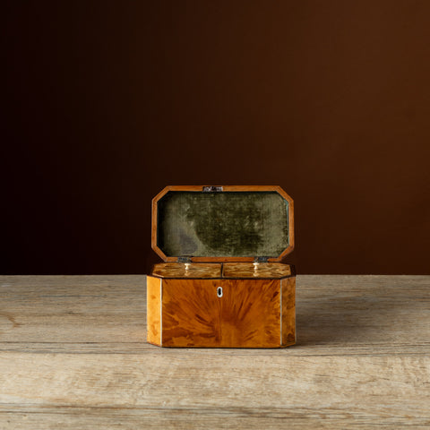 Georgian Blonde Tortoiseshell Tea Caddy