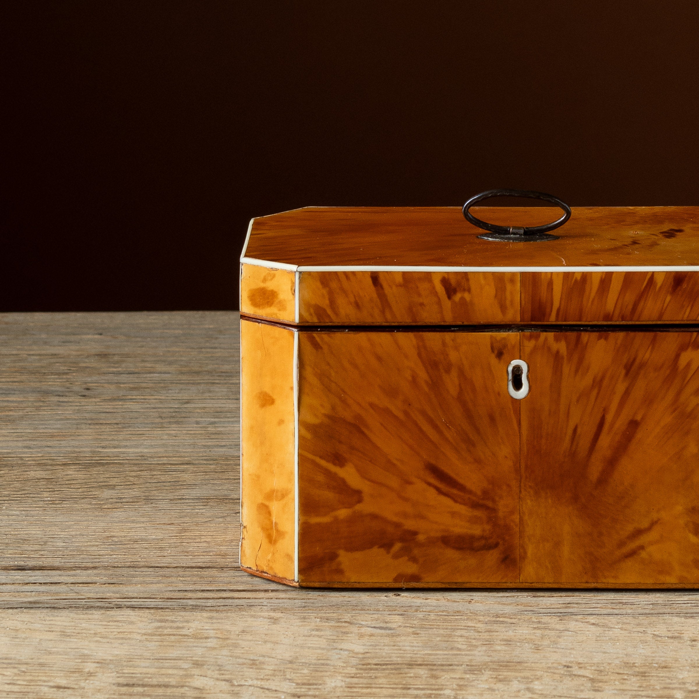 Georgian Blonde Tortoiseshell Tea Caddy