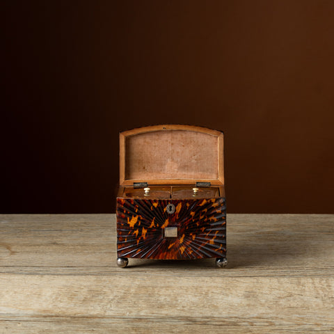 Regency Starburst Tortoiseshell Tea Caddy