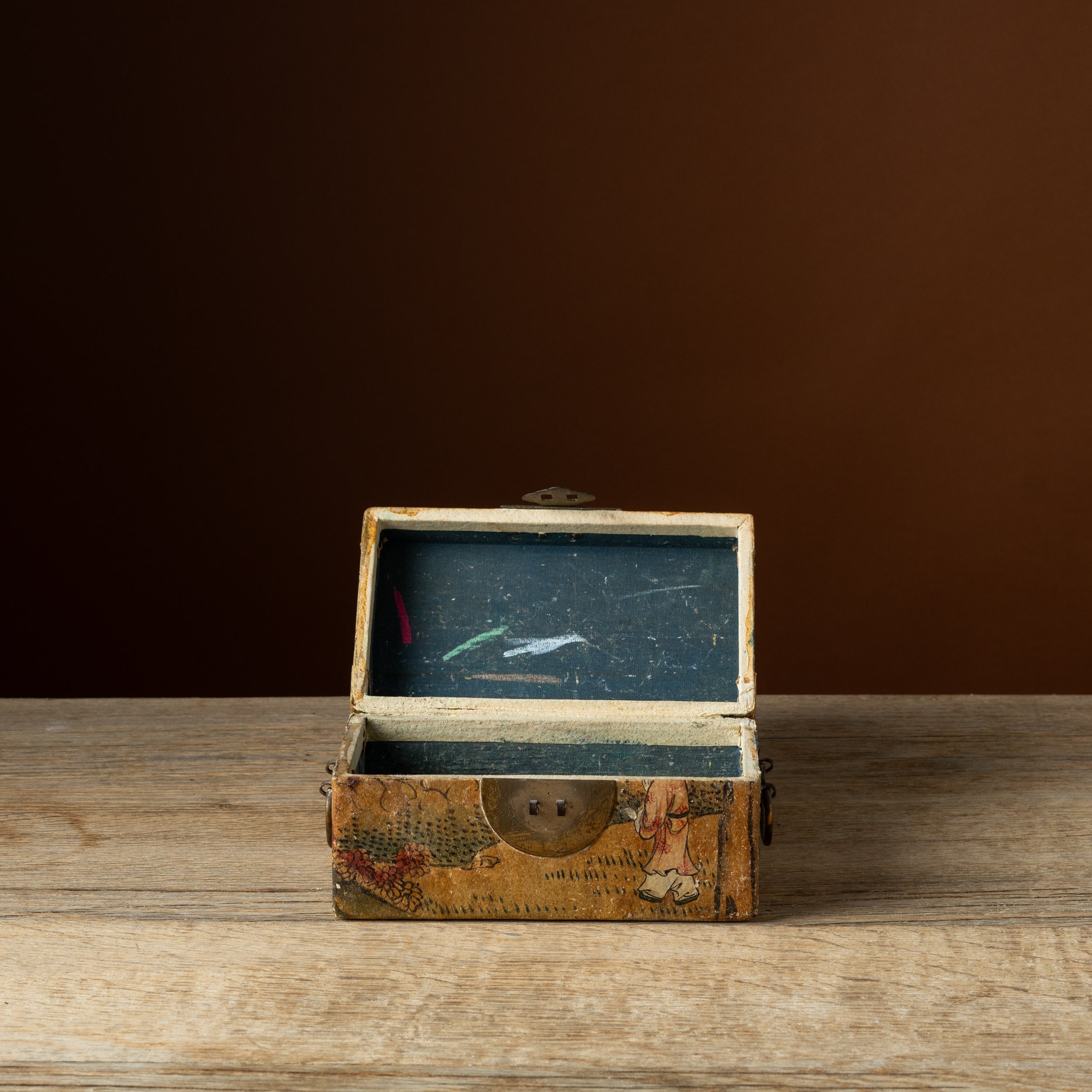 Large Painted Pigskin Chinese Box