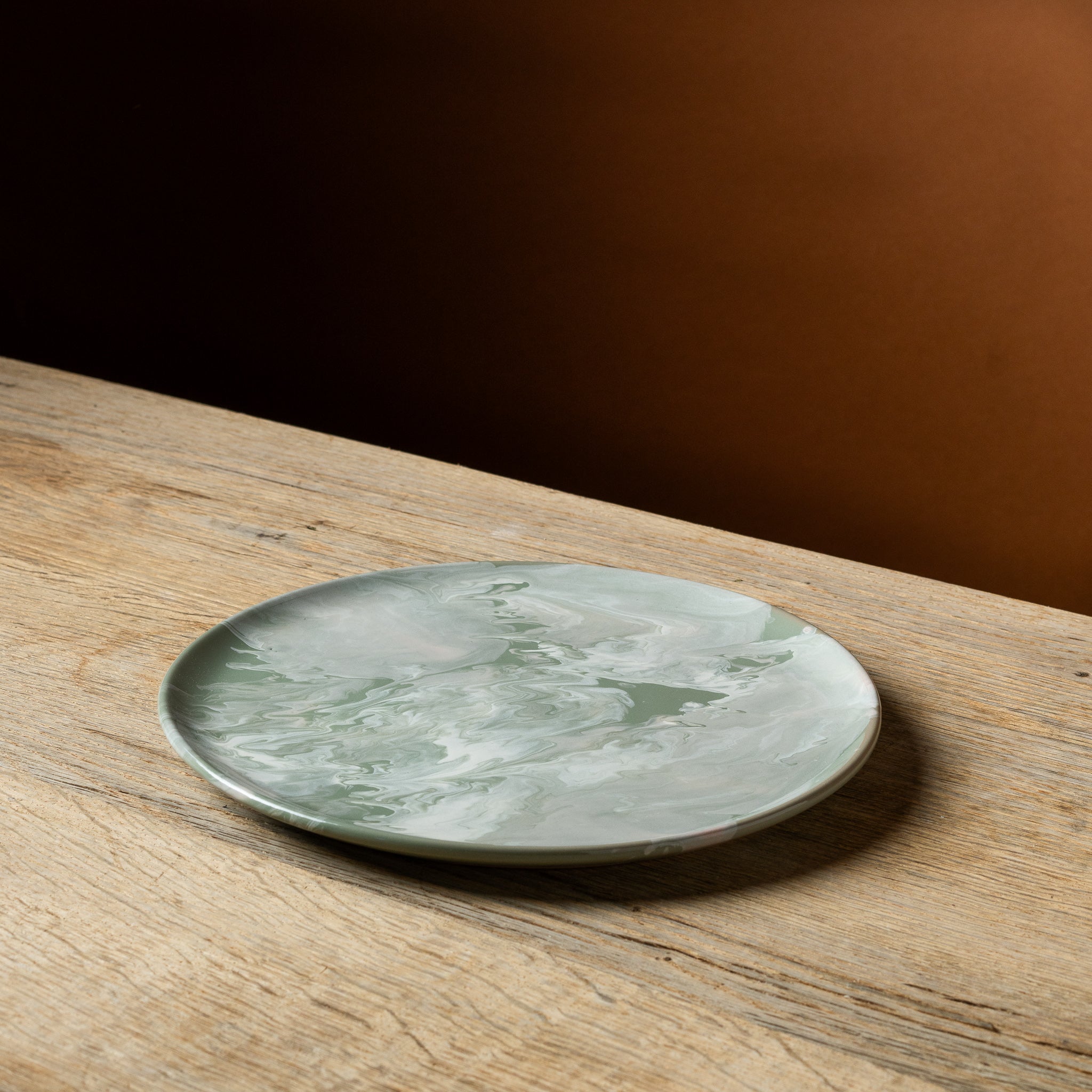 Green Marbled Charger Plate