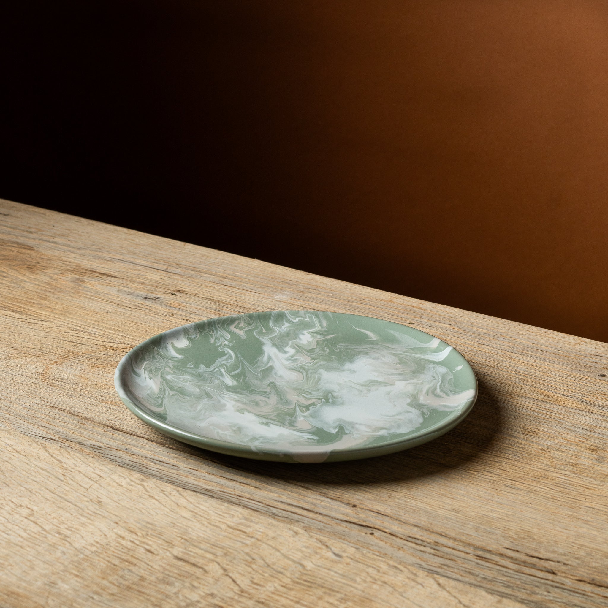 Green Marbled Dinner Plate