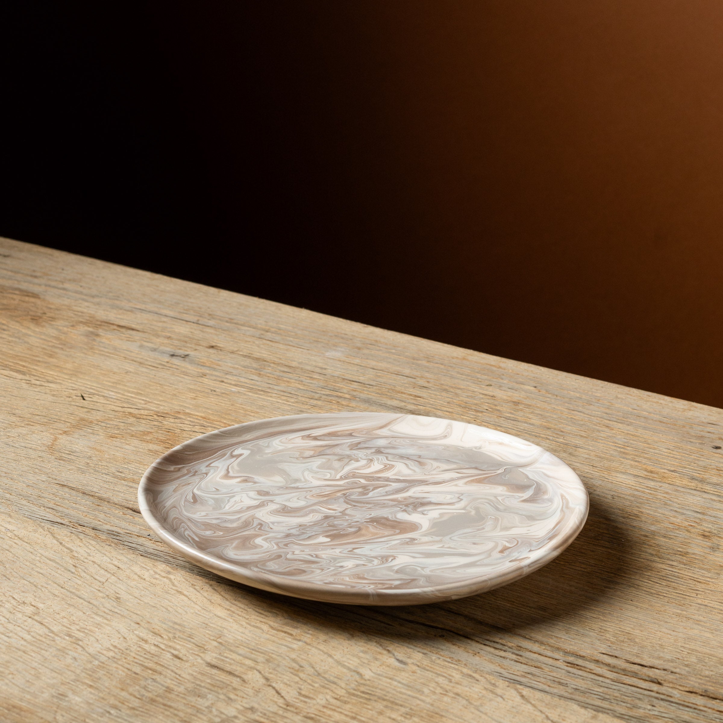 Brown Marbled Dinner Plate