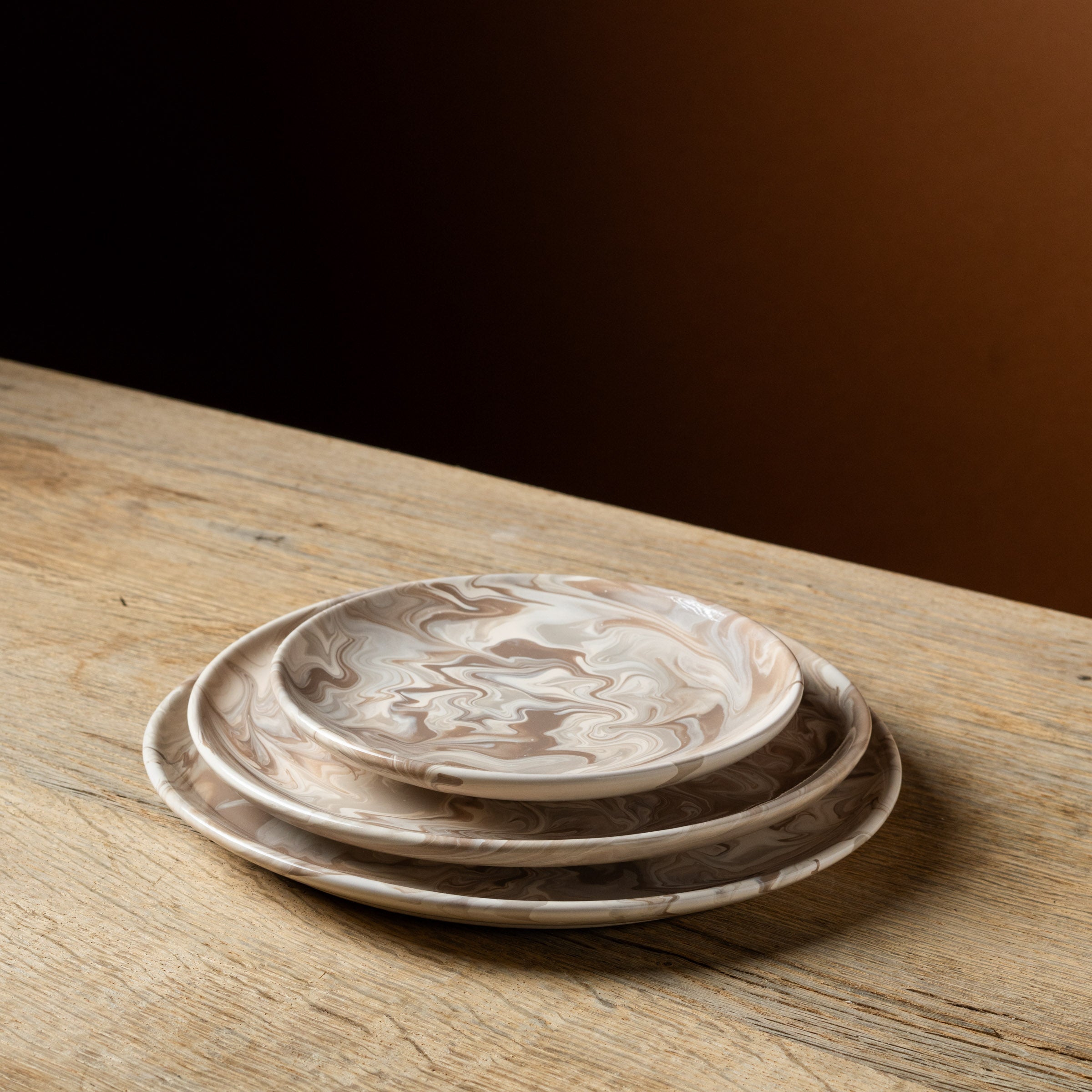 Brown Marbled Dinner Plate