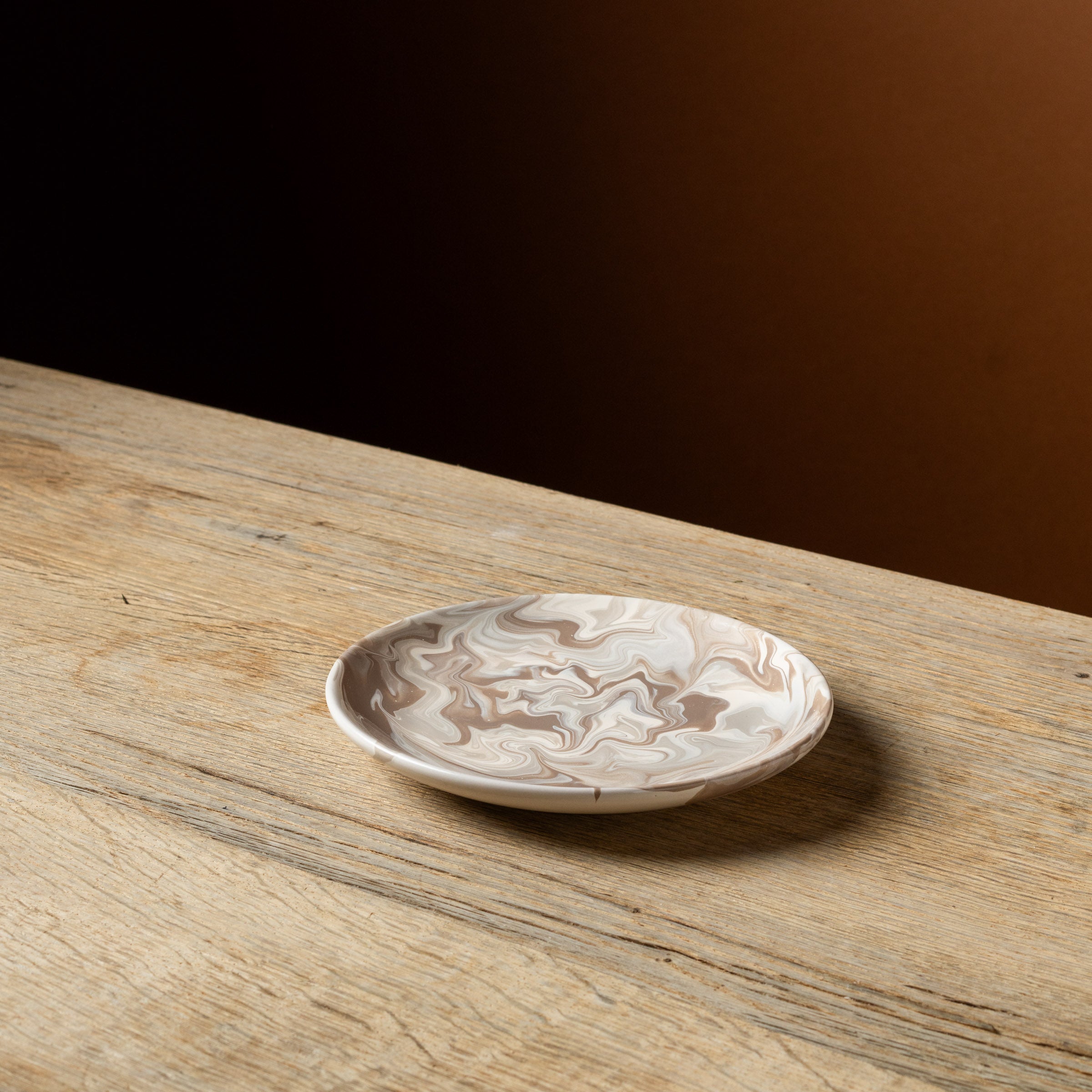 Brown Marbled Salad Plate