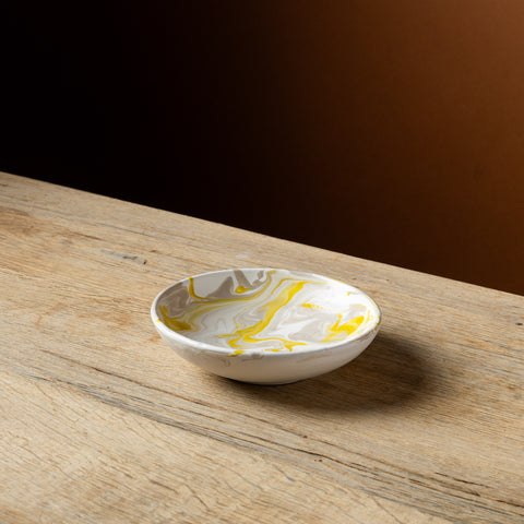 Yellow Marbled Bowl