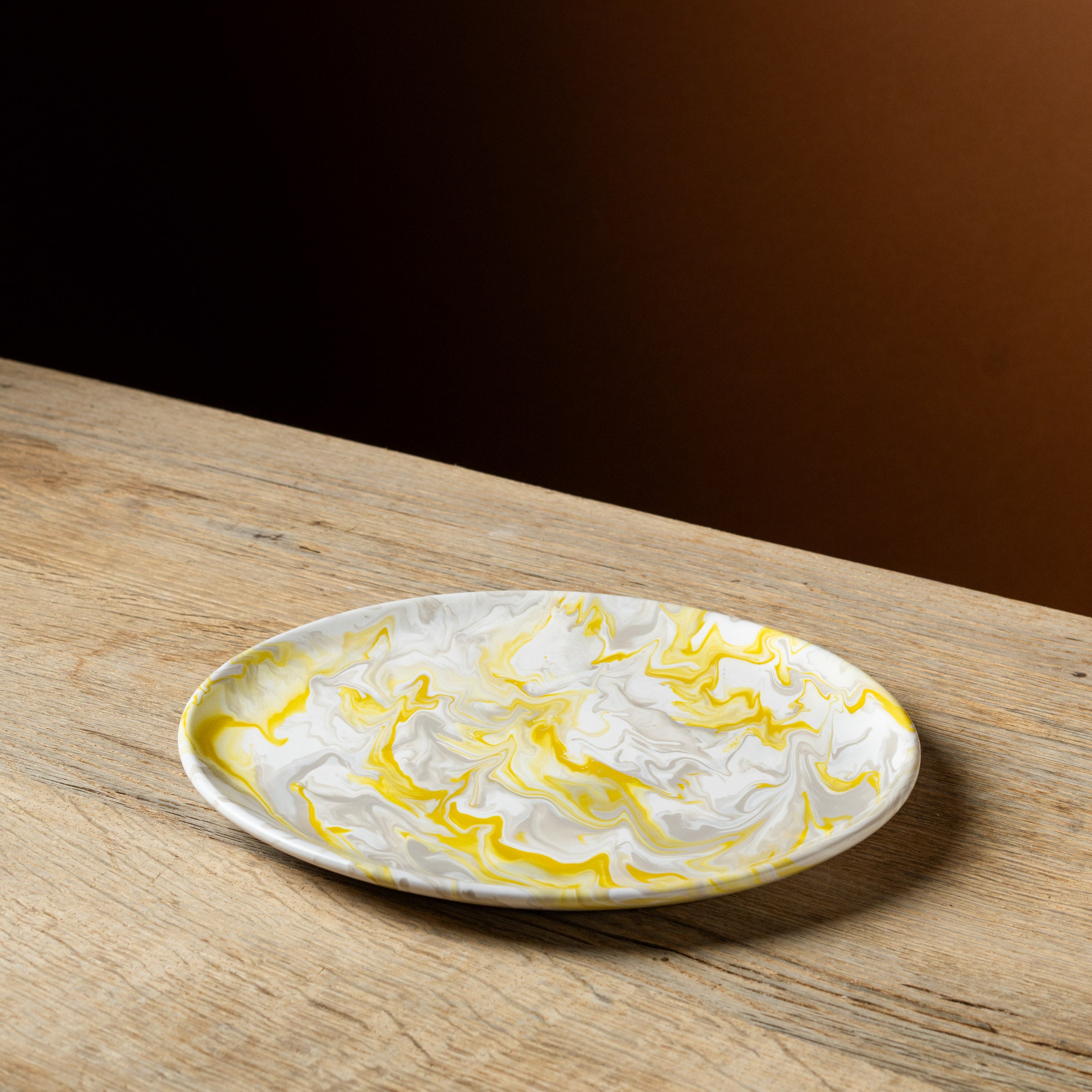 Yellow Marbled Charger Plate