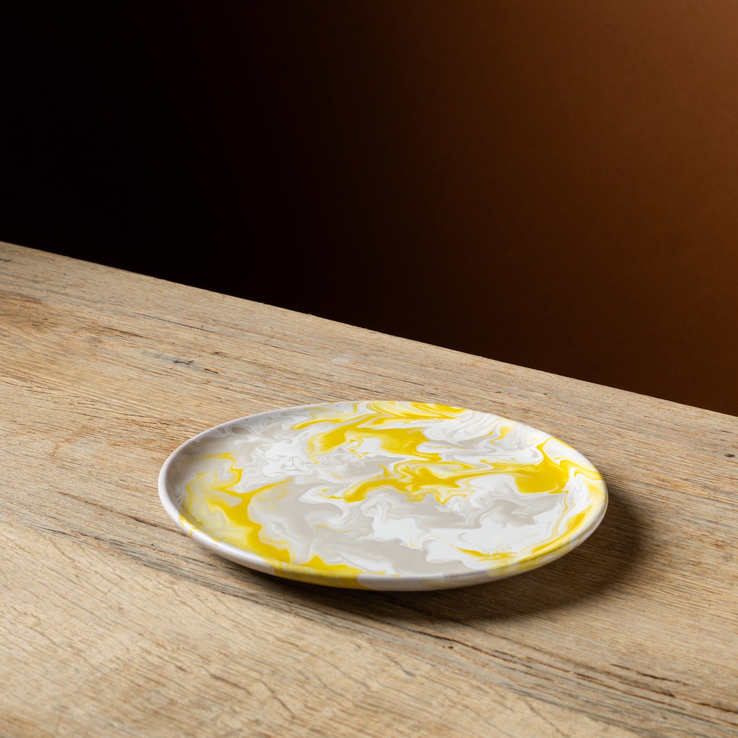 Yellow Marbled Dinner Plate