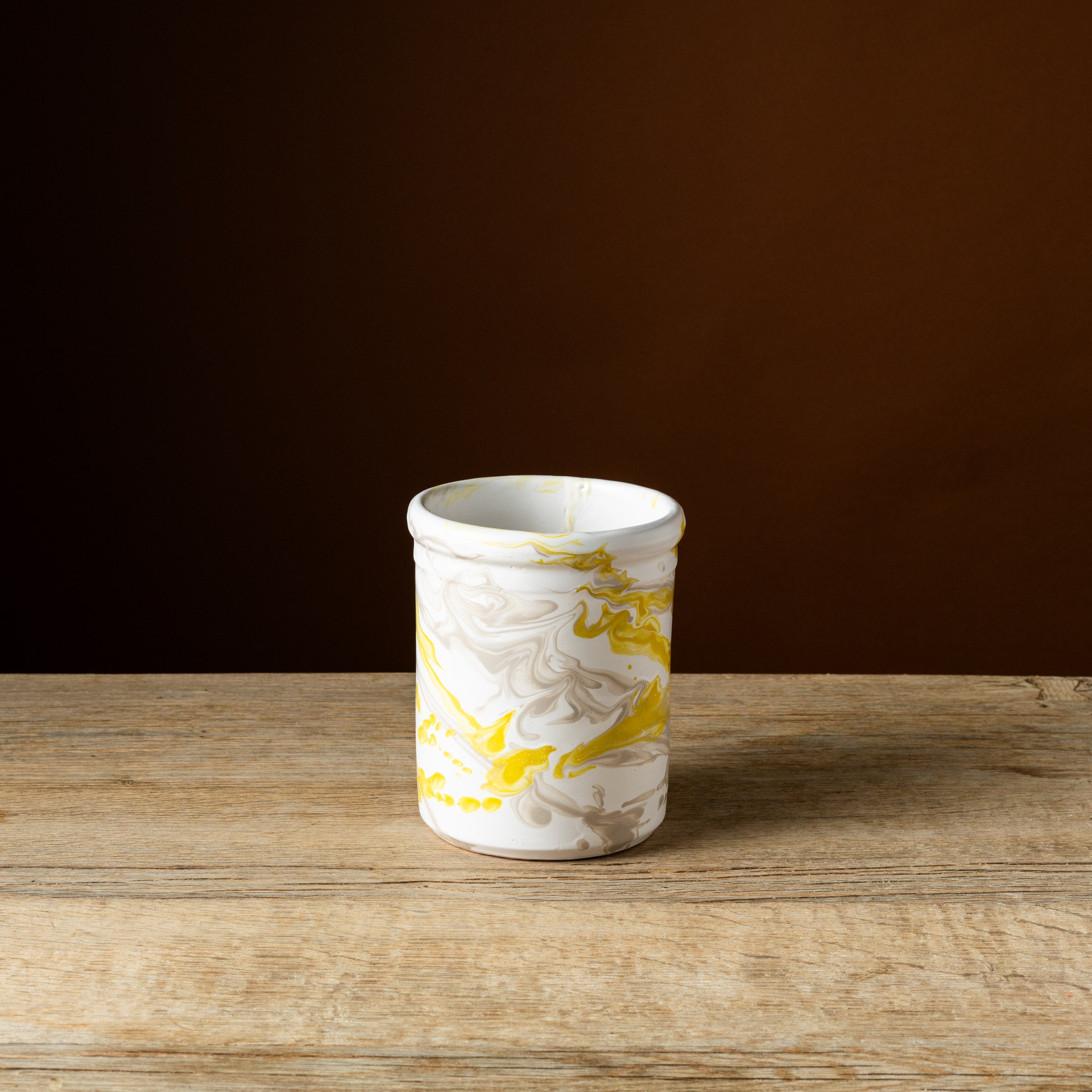 Yellow Marbled Small Vase