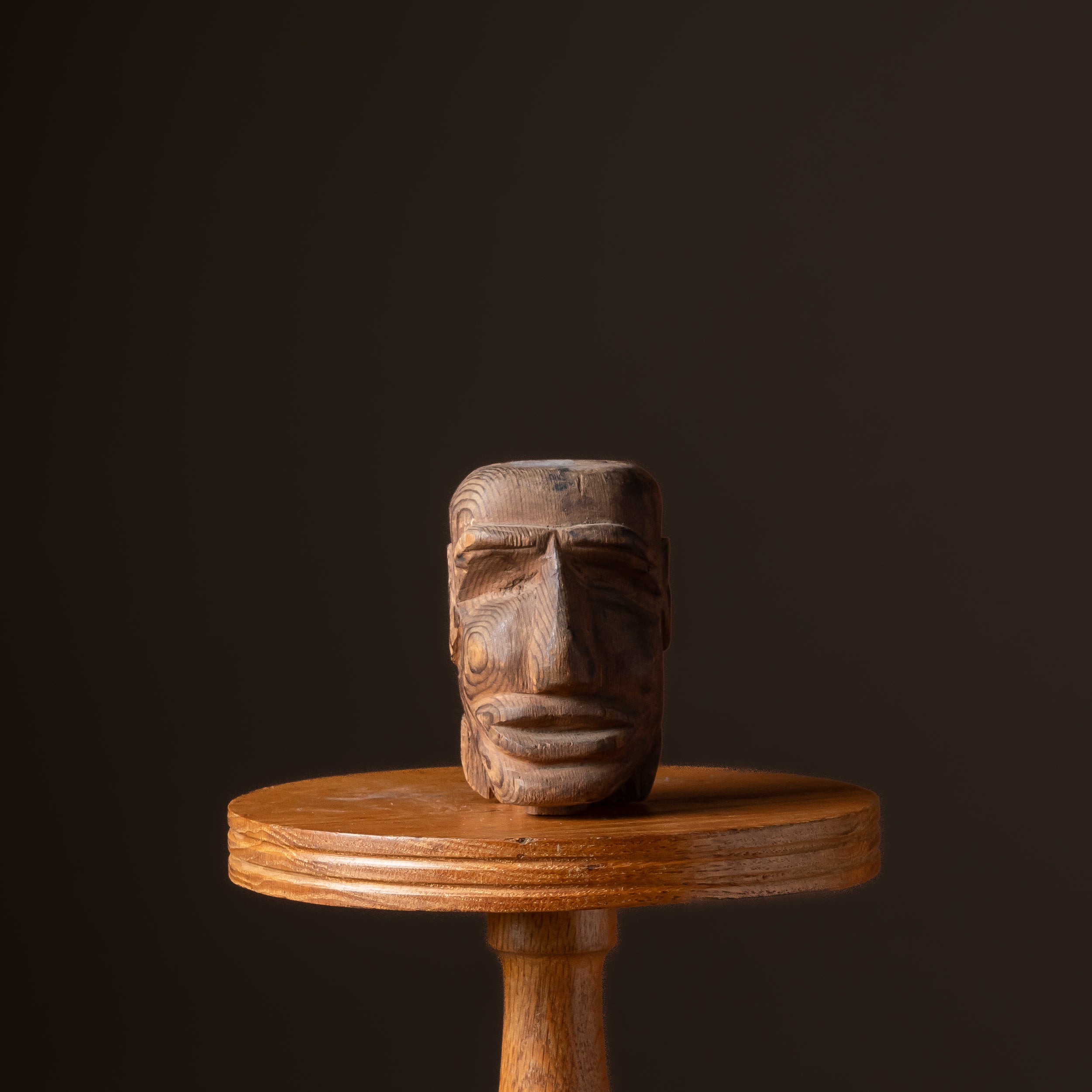 Carved Teak Tiki Head