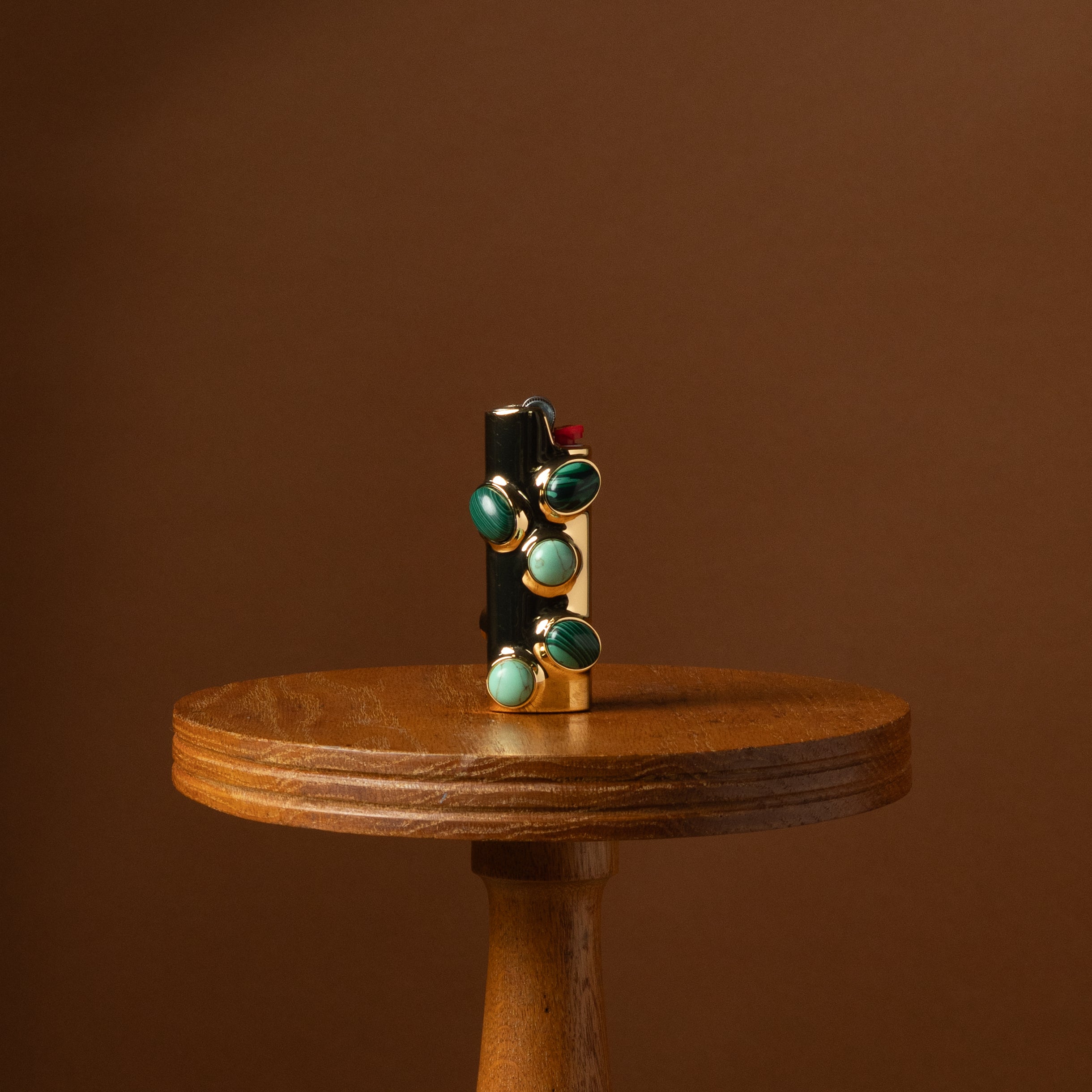 Malachite Gemstoned Lighter Case
