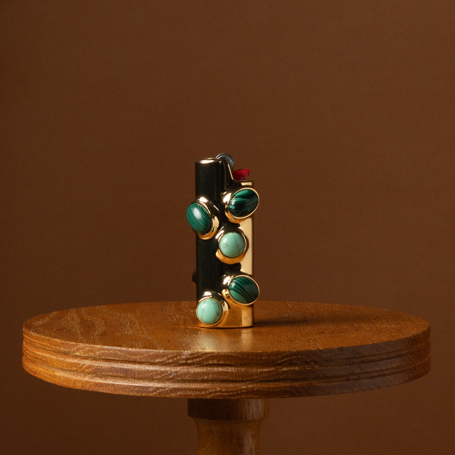 Malachite Gemstoned Lighter Case