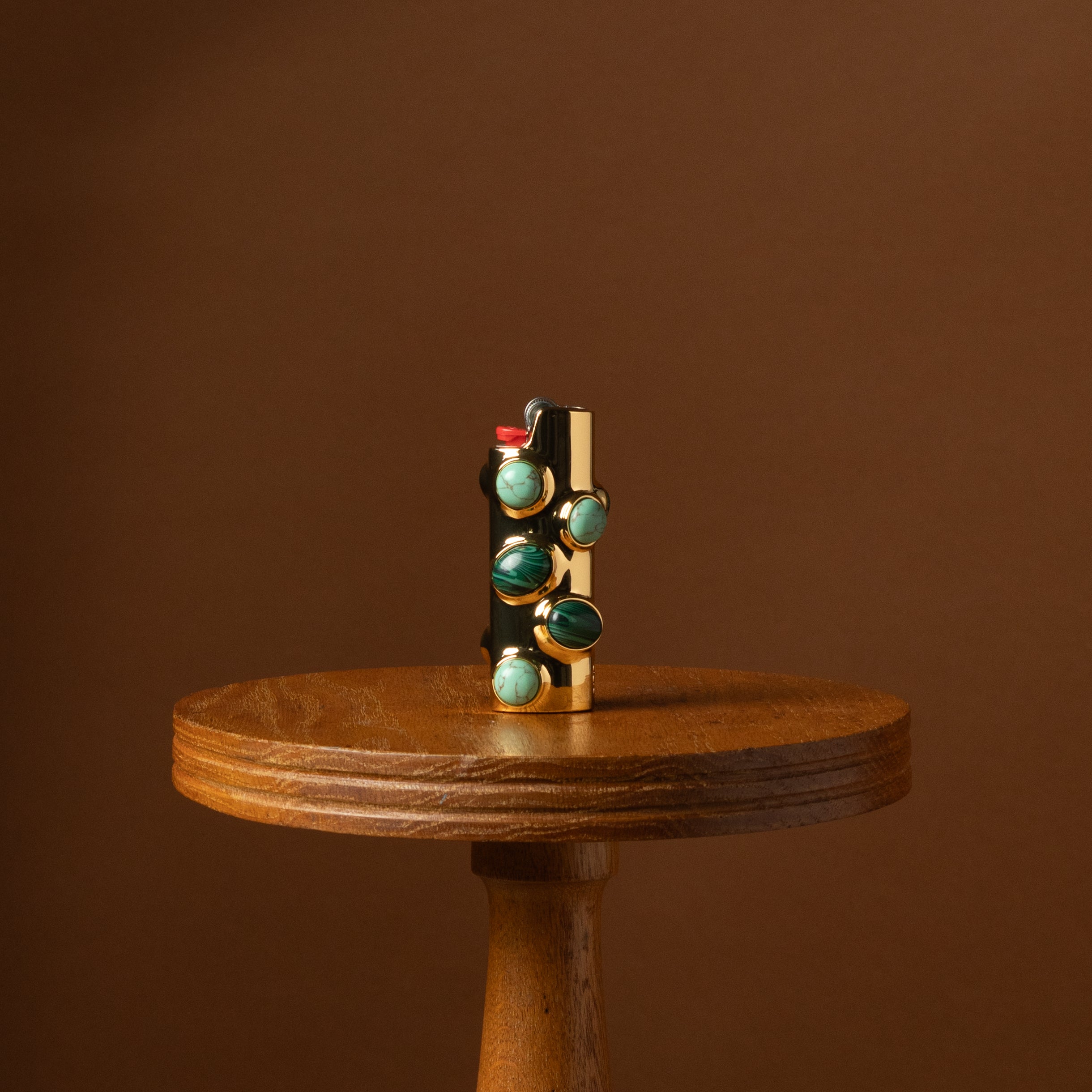 Malachite Gemstoned Lighter Case