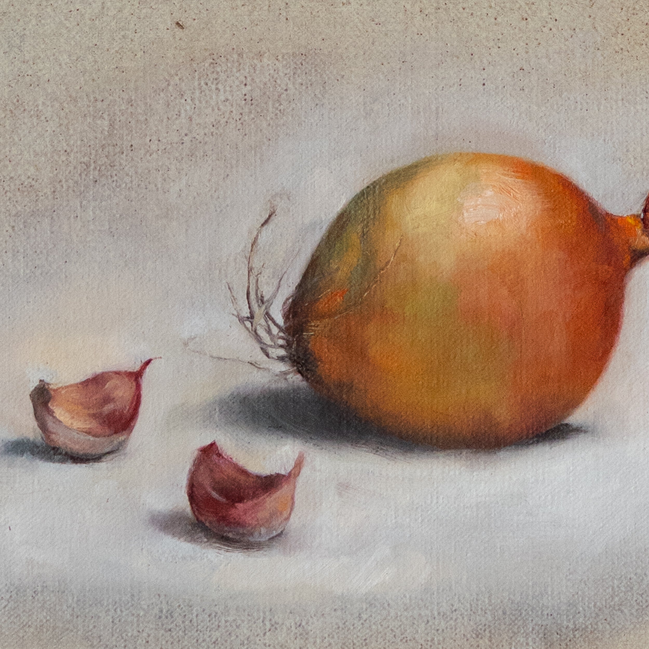 Yellow Onion and Garlic by Jill Hooper
