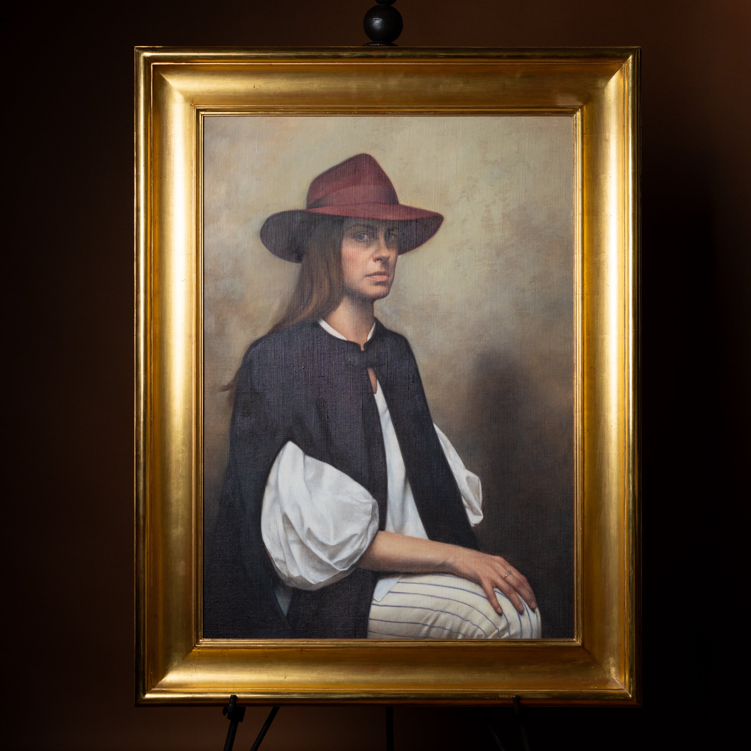 Self-Portrait with Hat by Jill Hooper