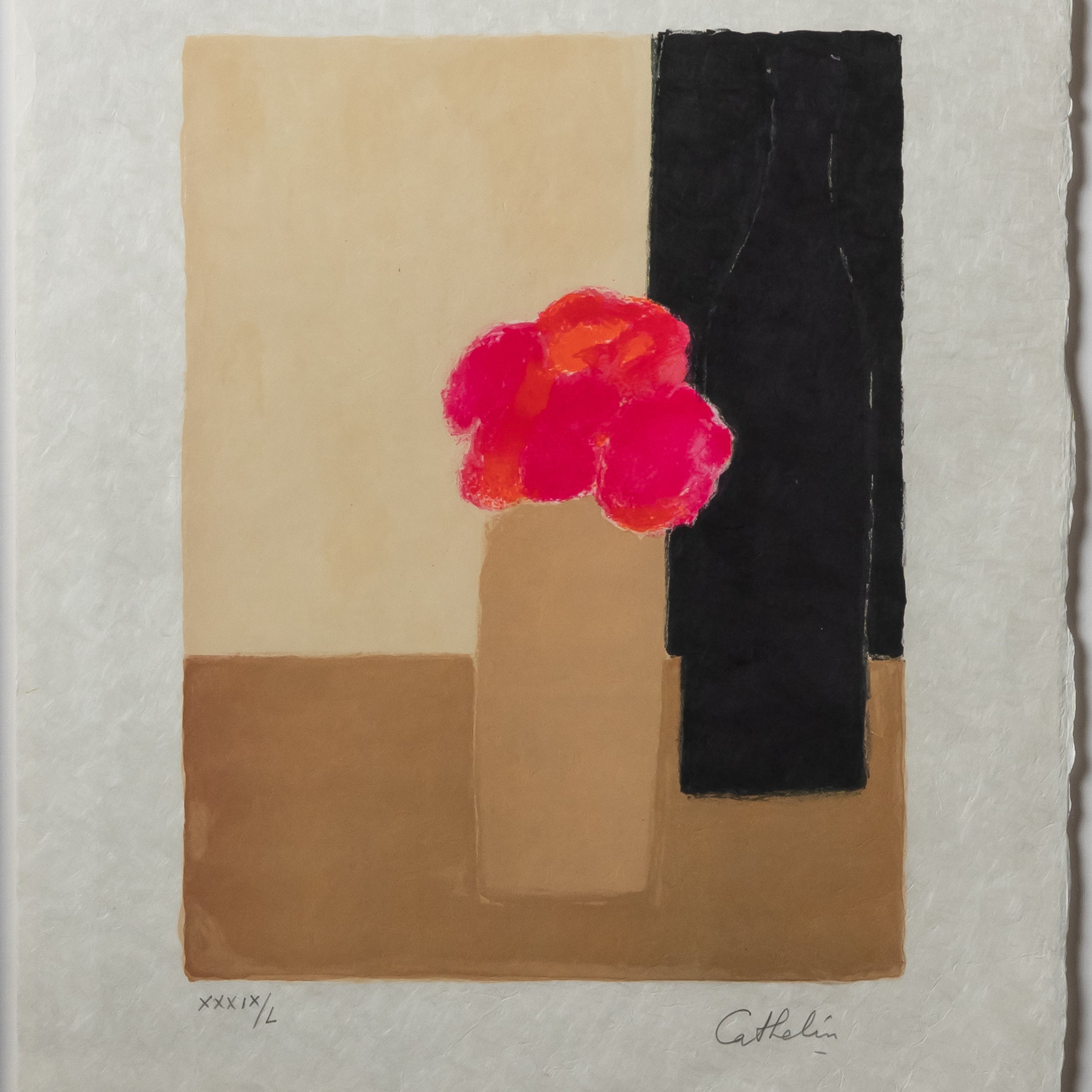 "Bouquet de Géraniums" Framed Lithograph