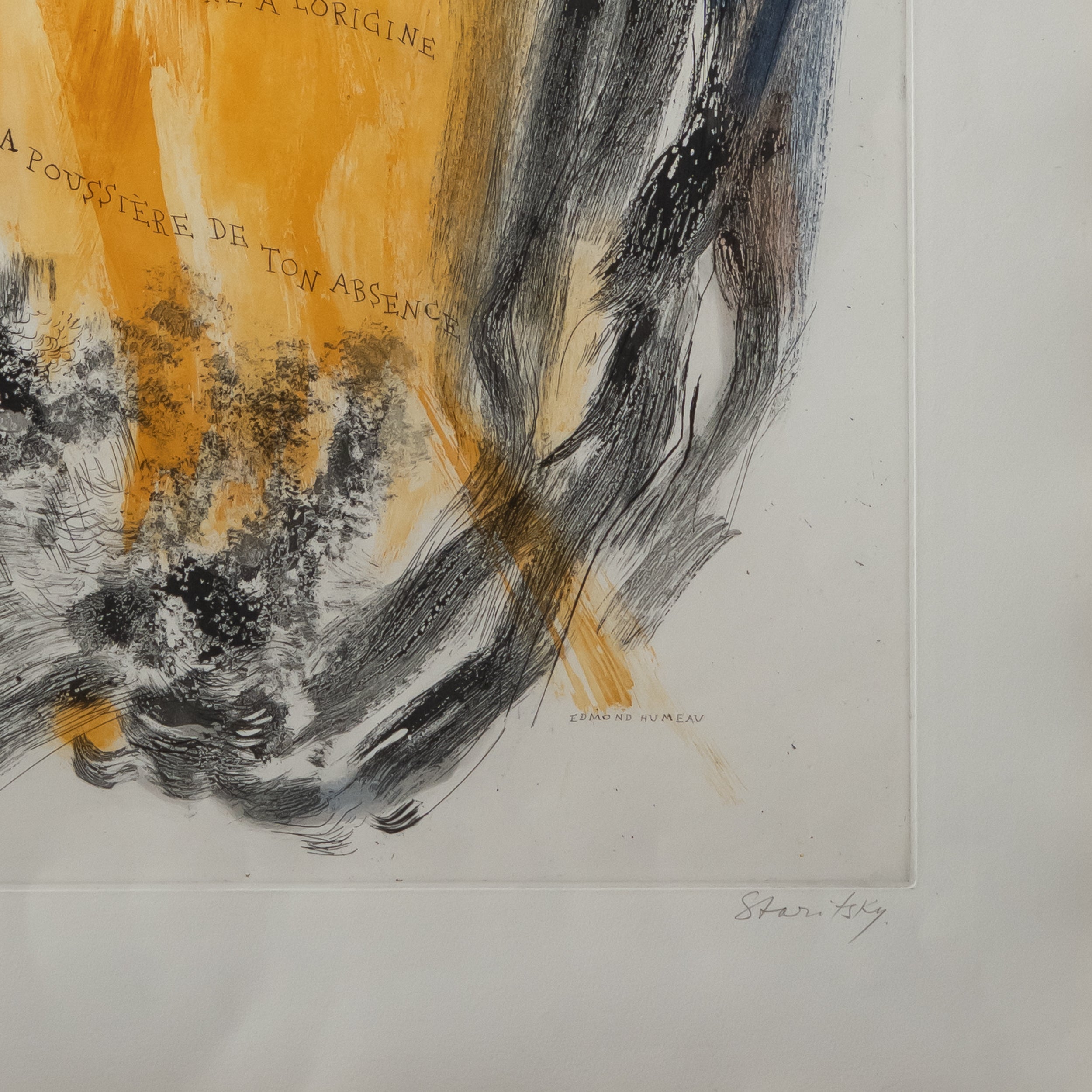 "Poème Gravé Humeau" Framed Print