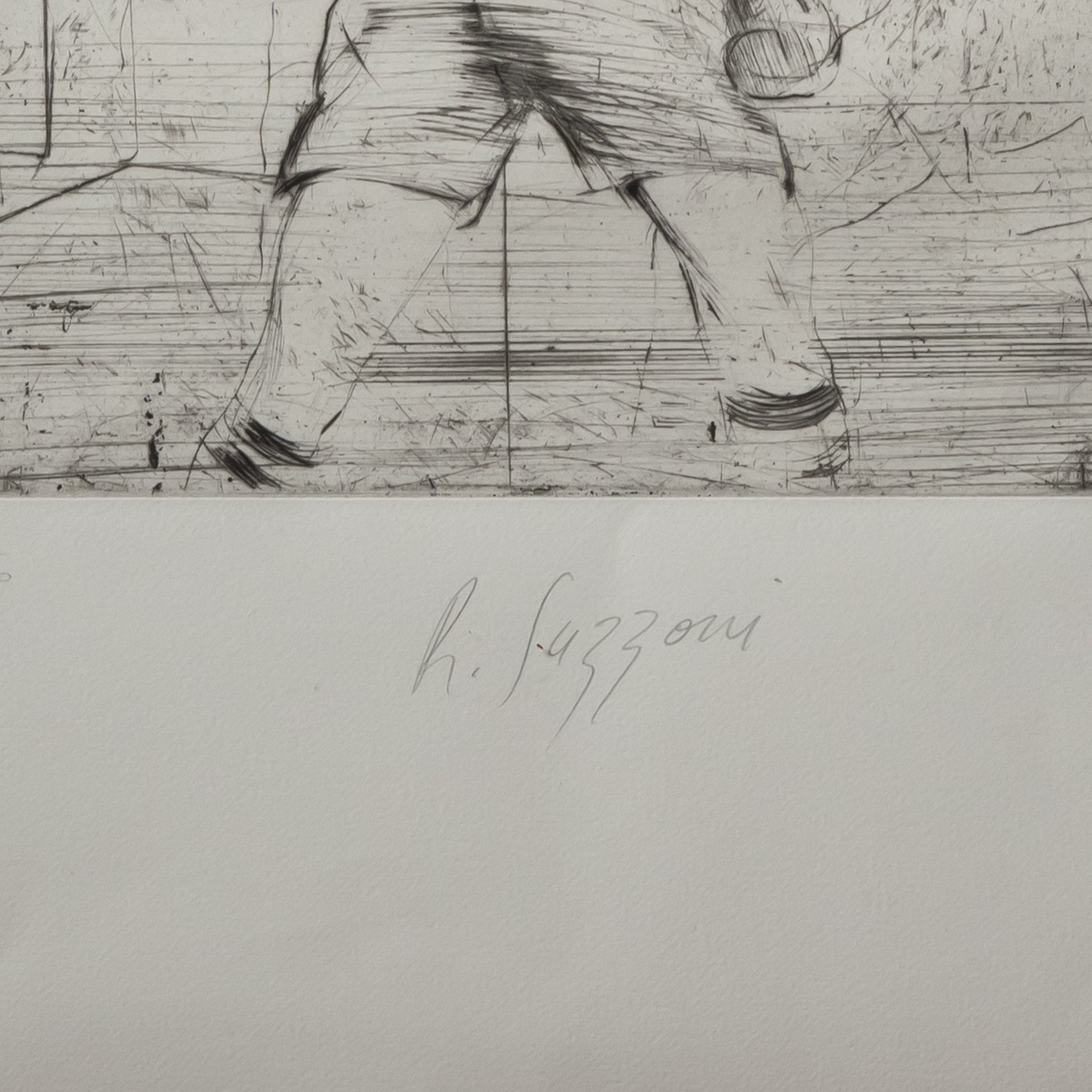 "Boxeurs" Framed Engraving