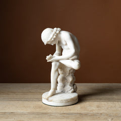 Italian Carved Spinario Alabaster Sculpture