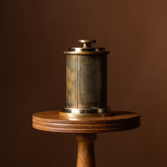Round Brass Pull-Top Cigarette Dispenser