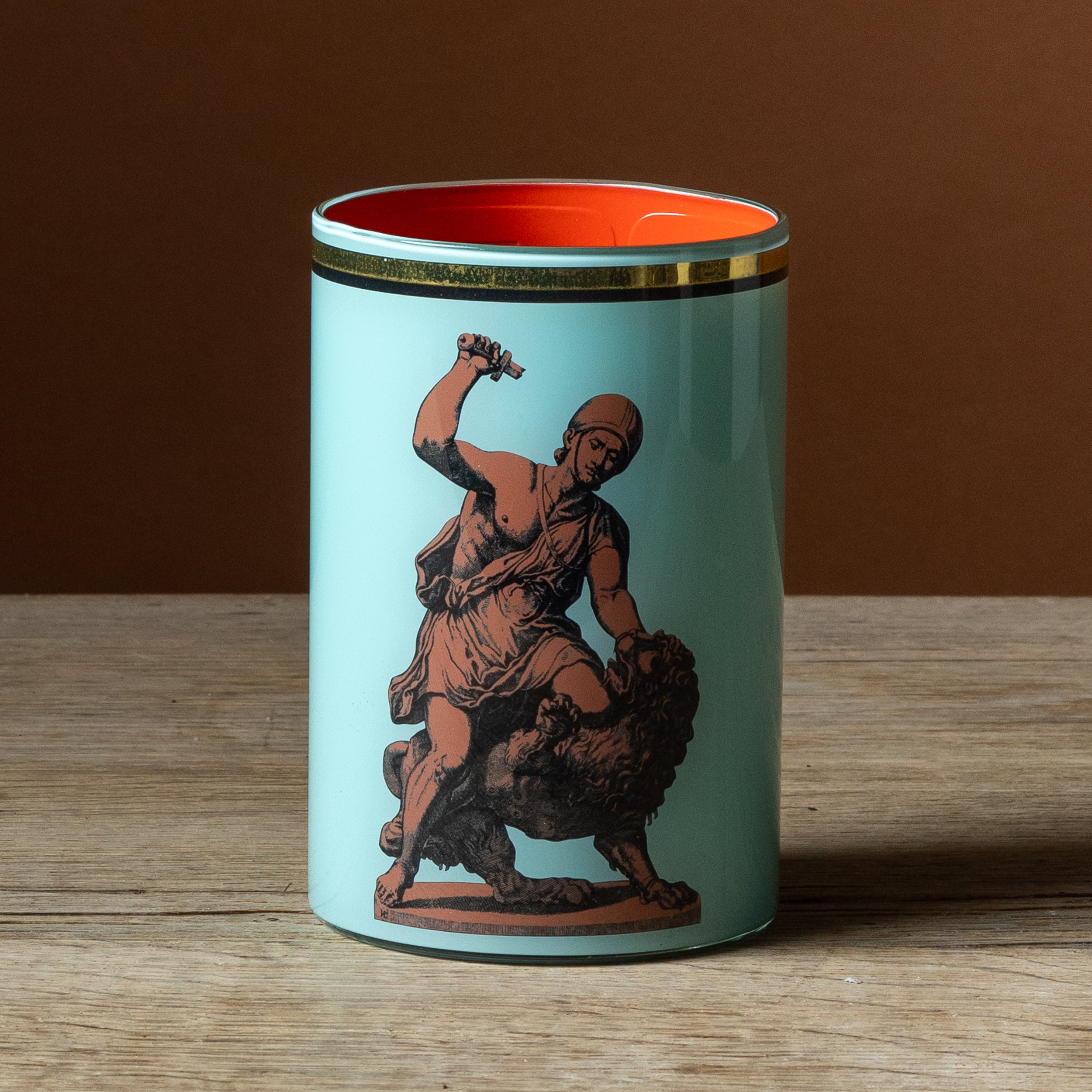 Roman Soldier & Lion Brush Pot No. 2