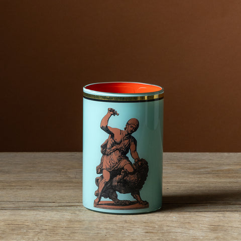 Roman Soldier & Lion Brush Pot No. 2