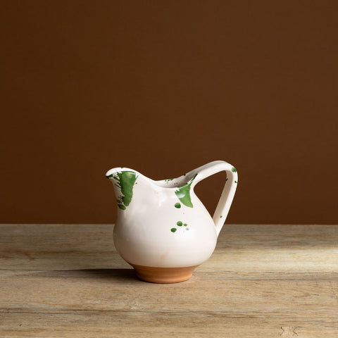 Green Splatterware Pitcher