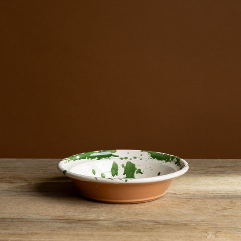 Large Green Splatterware Serving Dish