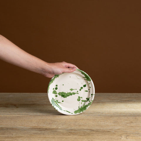 Green Splatterware Side Plate