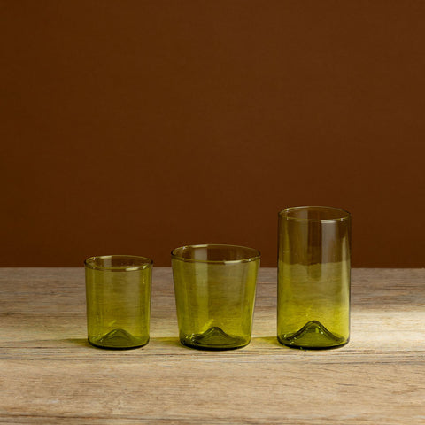 Olive Green Tall Glass